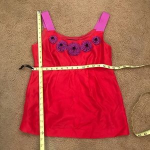 Boden hotpink & red silk top